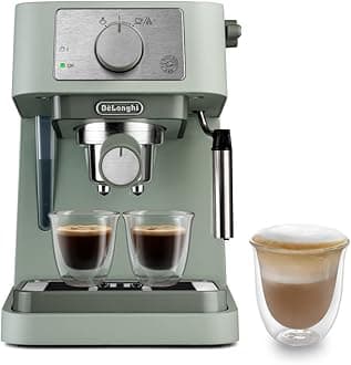 De'Longhi Manual Coffee Machine Stilosa EC260.GR, 15 Bar Pressure, Cappuccino System, Automatic Switch-Off, Compatible with ESE pods, 2 Level Tray, Capacity 1L, Green