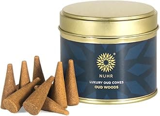 HOME Incense Cones Oud Woods / 20 Strong Scented Cones/Bakhoor alternative/Lasting Fragrance Aroma Natural Authentic Agarwood for Aromatherapy, Meditation & Stress Relief Refreshing