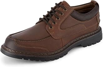 Overton Mens Leather Oxford Shoes Rugged Casual Shoes for Men with Stain Defender - Wide Widths Available