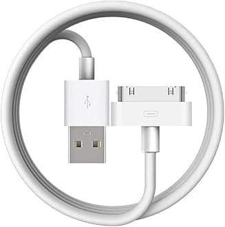 Apple MFi Certified 30-Pin to USB Cable for iPhone 4/4S, iPad 1/2/3, iPod Classic/Touch/Nano Charging & Sync