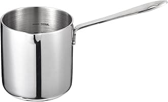 IMEEA Butter Warmer Turkish Coffee Pot Milk Warmer Pot Mini Saucepan with Spout 18/10 Tri-Ply Stainless Steel (10oz/300ml)