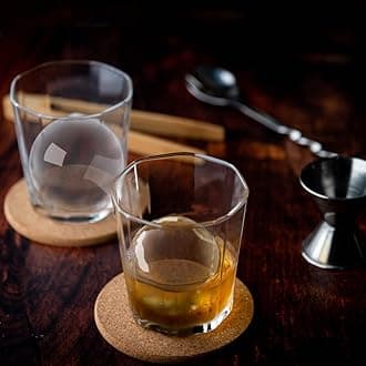 TINANA Clear Ice Ball Maker, 2.5” Clear Ice Cube Tray Make 2 Large Sphere Ice Balls, Crystal Clear Ice Cube Maker for Whiskey, Cocktails & Bourbon, Gifts for Men