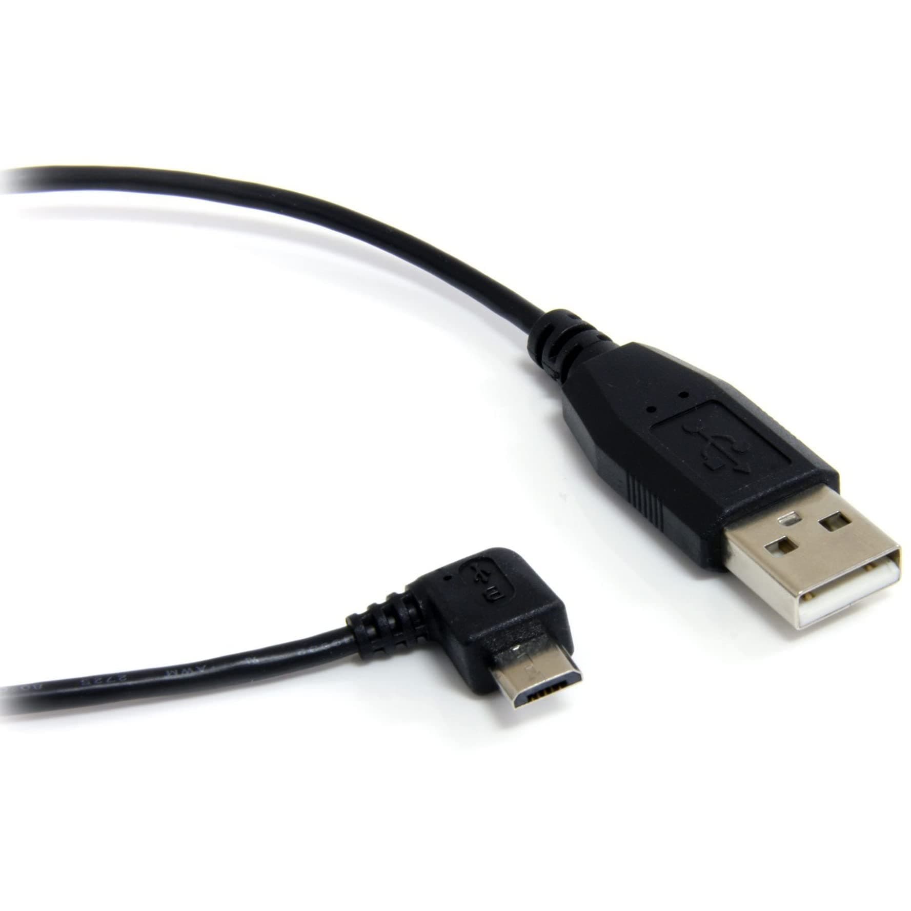 StarTech.com UUSBHAUB6RA 6 ft (1.8 m) Right Angle Micro USB Cable, USB 2.0 A to Right Angle Micro B, Black, Micro USB Cable
