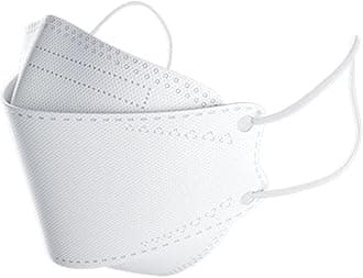 Rmaytiked50Pcs 4-Ply KF94 white Face Masks Breathable 3D Mouth Shields Filter