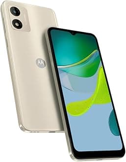motorola moto (e13, 6.5 Inch HD+ display, AI-powered Camera System, Dolby Atmos, 5000 mAh Battery, 2/64 GB, Dual SIM), Creamy White