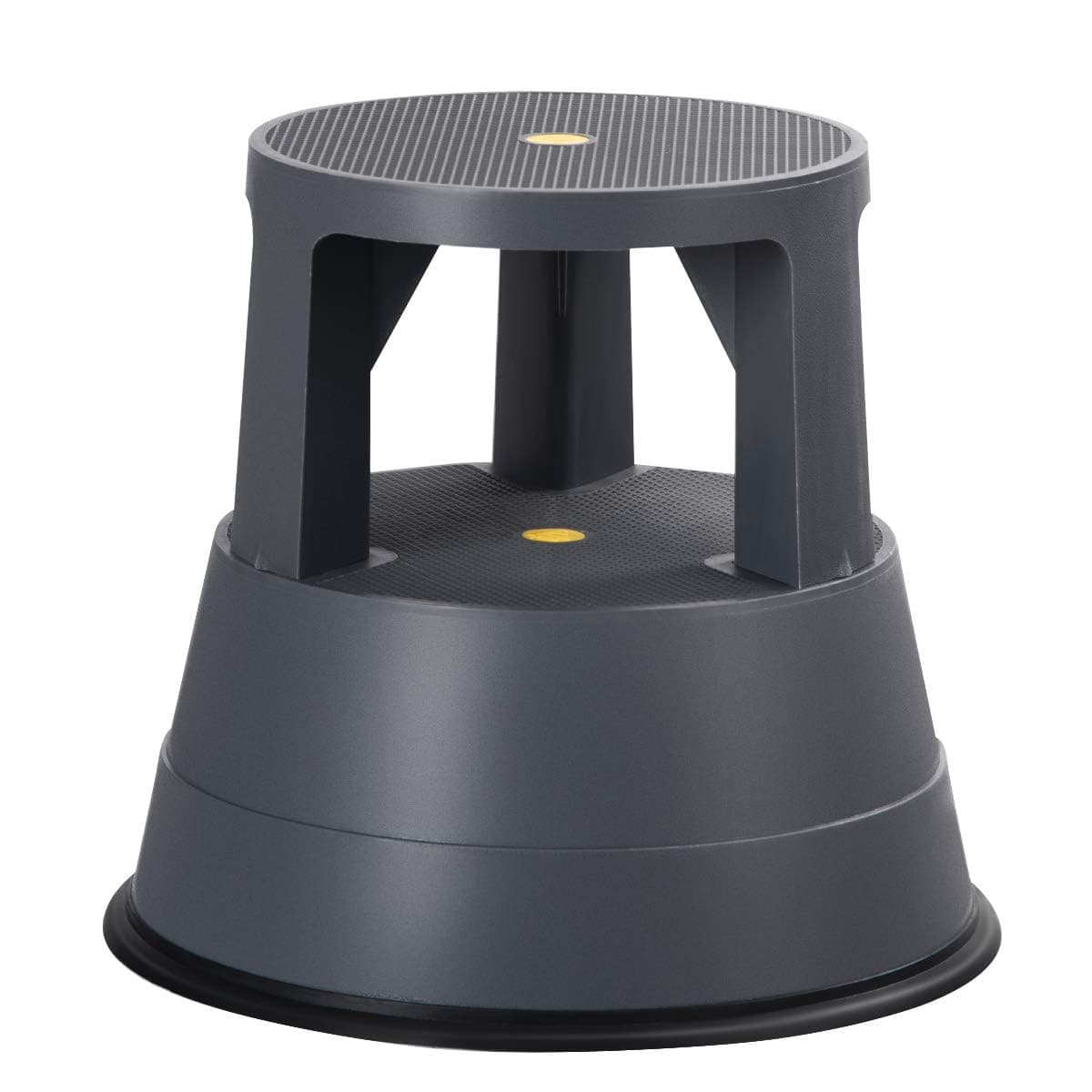 LDAILY Rolling Step Stool, Round Rolling Stool with Wheels Max Load 350 lbs, Non-Slip & Locking Platform, Small Plastic Library Step Stools for Adults & Seniors, Ideal for Kitchen, Home Office, Garage