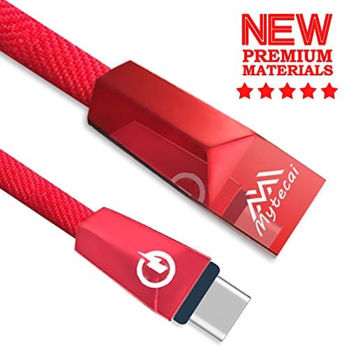 ENERSMART USB C Cable USB Type c Cable-Mytecai 3A Super Fast Charger Cable【Waterproof Canvas+Zinc Alloy】 Type c Cable Compatible Samsung Galaxy S9 S8 Note 8,Pixel,LG V30 G6 G5 (Red for Type-c)