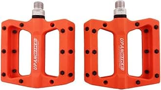 UPANBIKE Bike Pedals 3 Sealed Bearing Pedals 9/16" Spindle Nylon Fiber (Polyamide) Flat Platform for MTB Mountain Bike Road Bicycle