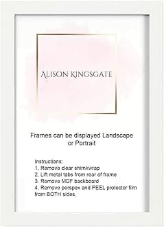 Modern Picture Frames - In Multiple Colours & Sizes - Frames With Perspex Front & Wall Hanging Hooks - Use As Poster Frames/Photo Frame/Wooden Frames (20" x 14" (50.8 x 35.6cm), White)