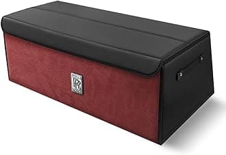 Foldable Car Trunk Organizer for Rolls-Royce Cullinan/Cullinan Black Badge 2015-2025, Large Capacity Multi Functional with Removable Partitions Car Storage Box,Large-WineRed