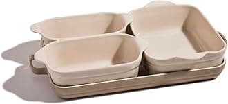 Bakeware Set | 5-Piece Ceramic Bakeware Collection with Stovetop-to-Oven Griddle Pan | PFAS-Free Non-Toxic Nonstick Pans, Oven Mat & Baking Dishes | Steam