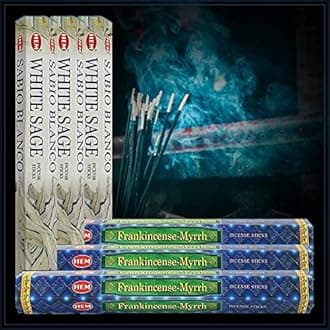 White Sage Incense Sticks with Incense Holder Bundle for Smudging and Home Fragrance