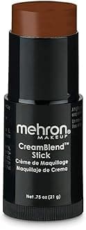 MehronCreamBlend Stick | Face & Body Paint - Foundation Cream Makeup - Perfect for Halloween - .75 oz (21 g) - Light Cocoa