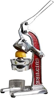 Verve CULTURE- Red Artisan Citrus Juicer- Small- Handcrafted Mexican Manual Juicer- 100% Recycled Aluminium-Ideal for Limes, Lemons and Oranges.
