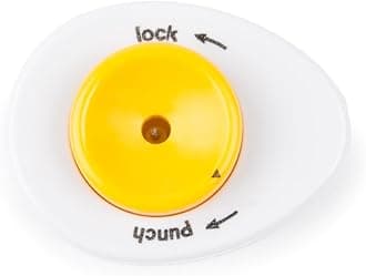 Hard Boiled Egg Piercer, with Safety Lock Feature, White