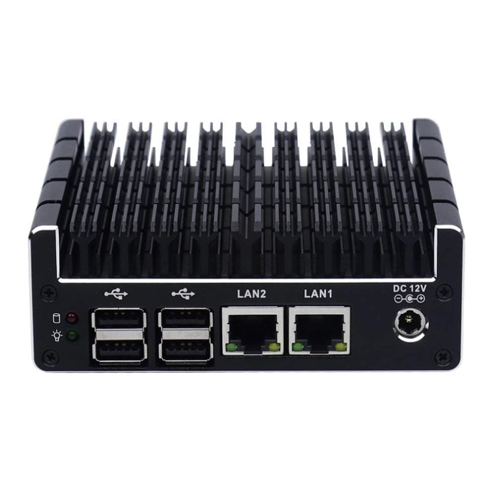 Fanless Mini PC Support AES-NI,Firewall, PFsense,Intel Celeron J3060 with 2*LAN/1*COM/2*HDMI/2*USB3.0/4*USB3.0/win 7 Linux mini pc(2GB Ram 32GB SSD)[Partaker C4]