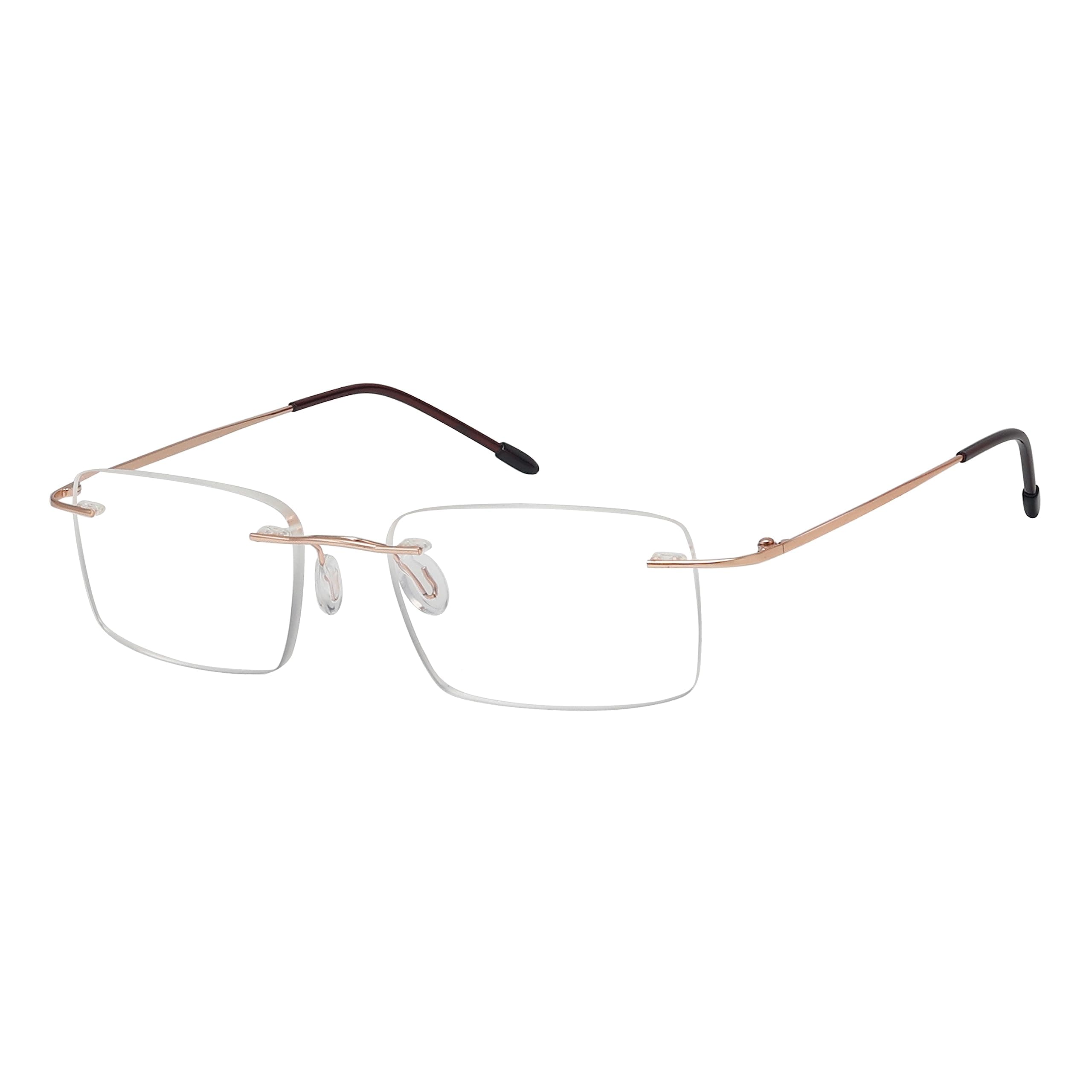 Eyekepper Frameless Reading Glasses for Men Reading - Rectangle Rimless Reader Eyeglasses Gold,+2.25