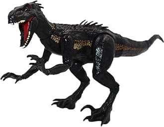 Kangmeile Jurassic Dinosaur Toy, World Indoraptor Dinosaur Figure Velociraptor Action Figure Animal Model for Kids Boys, 15cm.(black)