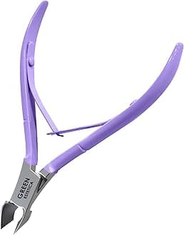 Professional Cuticle Trimmer Nail Cuticle Cutter Stainless Steel Cuticle Nippers with Sharp Blades of Cuticle Clippers Manicure Tools with Double Spring for Nail Care Pedicure Nail Tools (Purple)