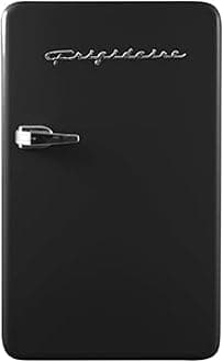 Retro Compact Refrigerator with Chiller, 3.2 cu ft Countertop Fridge, Built-In Bottle Opener, Rounded Corners, Premium, for Office, Bedroom, Dorm Room, Cabin, 18.5D x 20W x 31.5H (Black)