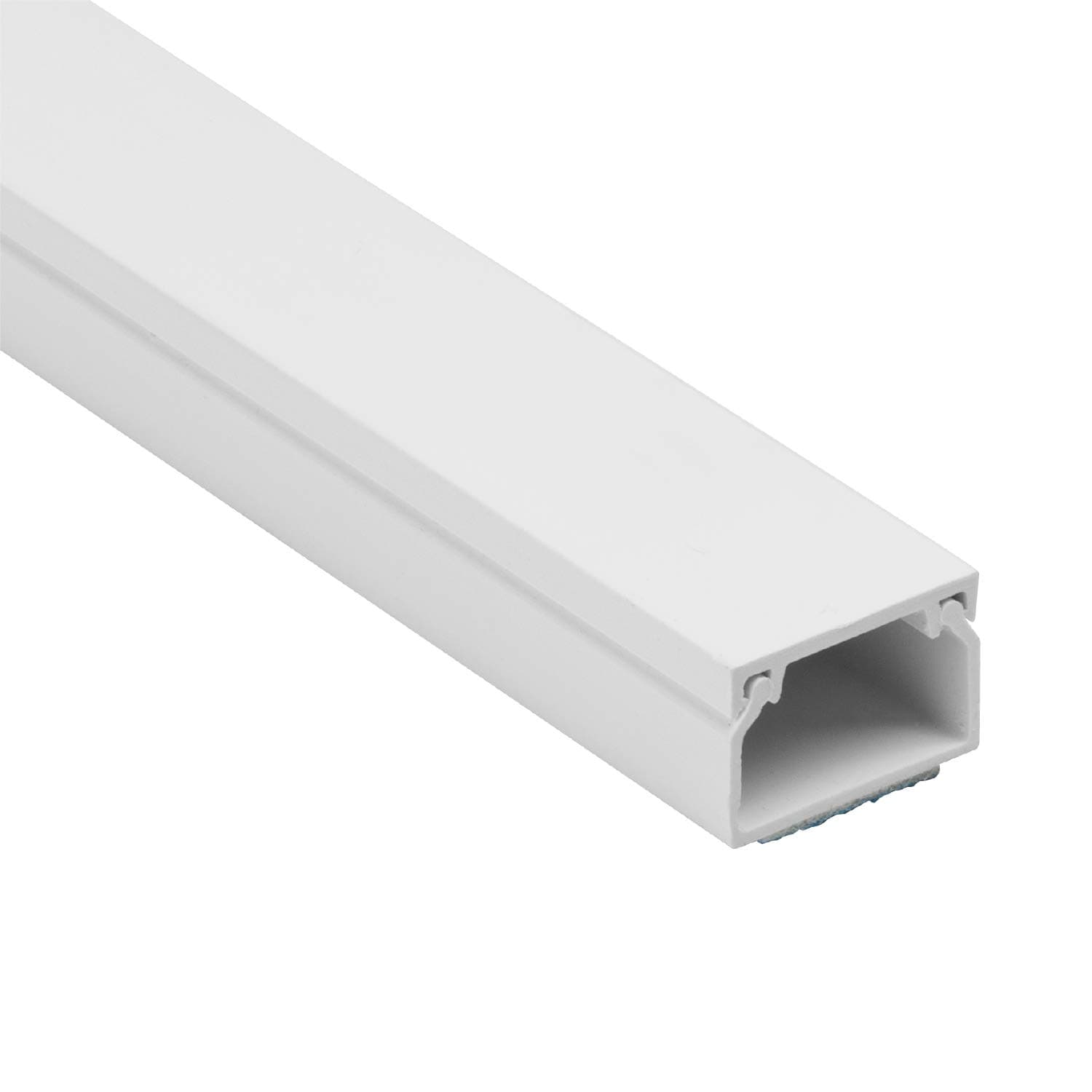 D-Line Square Box Cable Trunking, Self-Adhesive Cable Hider, Cable Management to Hide Single Cables - 1 x 25mm (W) x 16mm (H) - x 1 Meter Length - White