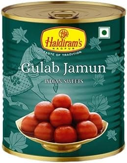Haldiram's Gulab Jamun Tin | Soft & Juicy Indian Sweets | Traditional Mithai in Sugar Syrup (1Kg)