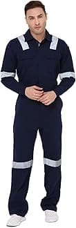 - Associated Uniforms Men's 100% Cotton Industrial Work Wear Coverall Boiler Suit of 240 GSM with Reflective Tape