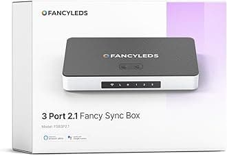 New RGBW 3 HDMI 2.1 Fancy Sync Box Streaming Media Syncing Device with 3 HDMI Ports, 4K 120Hz, HDR, and Movie Support (for 56" to 65" TVs)