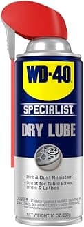 WD-40 Specialist Dry Lube with Smart Straw, Lubricant for Corrosion Protection on Table Saws, Drills and Lathes, Industrial Strength Friction-Reducing Formula, 10 Oz.