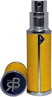 Perfume Atomiser, UK Brand, Refillable & Travel Size Perfume Bottle, Leaking Proof, Bottom Pump, Luxurious Small women and men, 5ml (Golden Yellow)