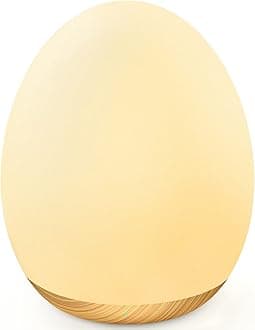 MediAcous Night Lights for Kids Room, Baby Night Light with 7 Colors Changing & Dimming Function, Rechargeable Kids Night Light with 1 Hour Timer & Touch Control, Up to 100H, Wood Grain