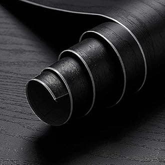 3D Texture Wallpaper | Decorative for Cabinets Countertops Kitchen,Shelves | Self Adhesive | Film Peel and Stick | Waterproof | Removable | Easy to Cut & Use | Black | 41 x 290 cm
