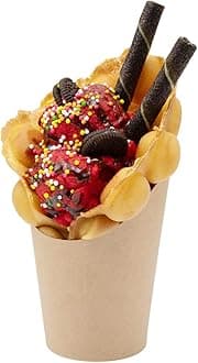 Restaurantware Bio Tek 12 Ounce French Fry Containers 100 Disposable Charcuterie Cups - Incline Design Round Kraft Paper French Fry Cups Stackable For Waffles Chips or Popcorn