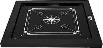 Stag Black Carrom Board Game with Coins and Striker (Black)