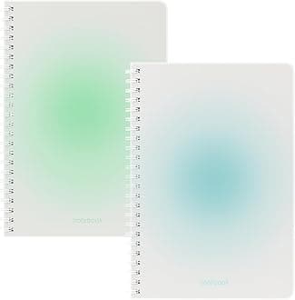 Oucaru Spiral Notebook College Ruled 2 Pack A5 (5.9" x 8.3") Journaling Notebooks 140 Pages 2 Colors (Blue and Green) Gradient Small Lined Notebook for Work School Business Travel Note Books