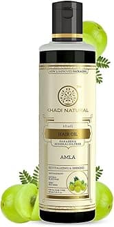 Khadi Natural Pure Amla Hair Oil | Paraben & Mineral Oil Free | Nourishing Formula for Healthy, Strong Hair | Enhances Shine & Reduces Hair Fall- 210 ml