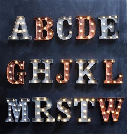 Marquee Metal Letters-Rust -A