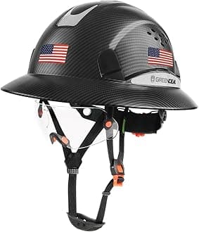 Full Brim Hard Hat Vented Construction Safety Helmet OSHA Approved Cascos De Construccion ABS Work Hardhat for Men&Women 6 Point Adjustable Ratchet Suspension Custom Pattern Design