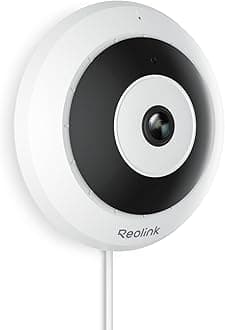 6MP PoE IP Fisheye Camera with 360° View, Surveillance for Home/Office Security, Smart Human Detection, Two Way Talk, Ceiling/Wall/Desk Mount, Multiple Panoramic Display Views, FE-P(White)