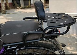 Adjustable Cushion Backrest with Luggage Carrier with Heavy Weight Load Support (RE Meteor 350)