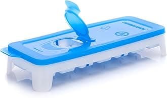 SignoraWare BPA Free Plastic Ice Cube Tray | Easy Pop-Out Ice Cubes | Fast Freezing Ice Cubes | Easy Re-filling Flip Top | Great for Beverages Ice cube & Jelly Molds (14 Cubes | Blue)