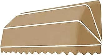 French Curved Retractable Awning Folding Patio Awning Canopy, Balcony Canopy, Polyester Foldable Awning, Diy Courtyard Retractable Awning For Yard, Balcony, Porch 85 * 60 * 60cm brown