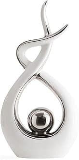 Modern Abstract Art Ceramic Statue, Table Decorations for Living Room Dining Room Office Centerpiece, 12.2" High