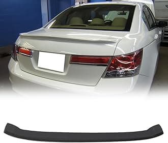 Trunk Spoiler Compatible with 2008-2012 Honda Accord Sedan, ABS Primer Matte Black OE Style Rear Trunk Tail Lid Racing Spoiler Wing