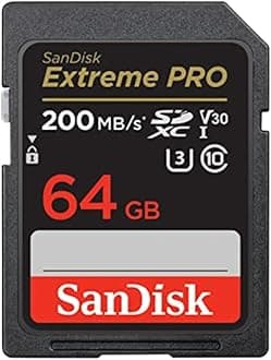 SanDisk 64GB Extreme PRO SDXC card, SD Card, V30 Memory Card, 4K UHD, up to 200 MB/s, SanDisk QuickFlow Technology, RescuePro Deluxe Data Recovery Software, UHS-I, Class 10, U3, V30
