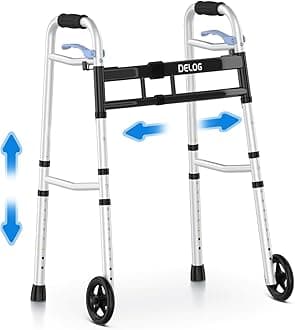 Delog Narrow Walkers for Seniors, Small Walkers for Seniors Tight Spaces Support Up to 350lbs, Standard Walkers for Adults
