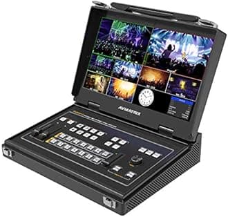 Avmatrix PVS0613 Video Switcher Portable 6 Channel 4×SDI and 2×HDMI Video Mixer Converter with 13.3 inch FHD LCD Monitor(PVS0613)