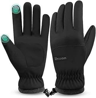 ihuan Winter Waterproof Ski Gloves Men Women, Snow Warm Cycling Cold Weather, Driving Biking Running