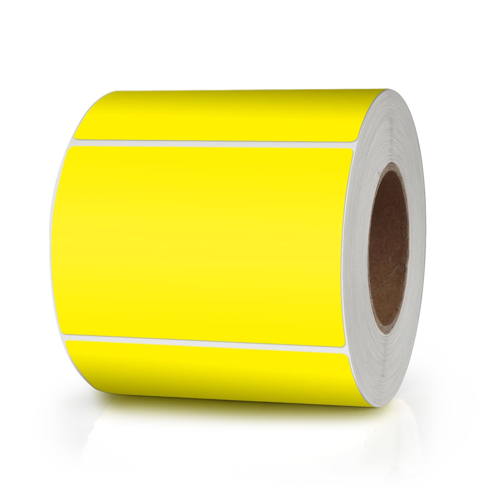 Yellow Rectangle Stickers 76 x 50 MM Color Coding Rectangular Labels Vinyl Roll Self-Adhesive Waterproof Removable 500 PCS