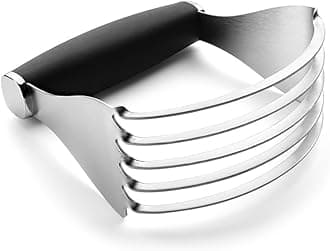 Spring Chef XL Stainless Steel Pastry Cutter Tool for Baking - Heavy Duty Dough Blender - Butter & Dough Cutter Tool with Sharp Blades - Pastry Blender for Easy Mixing - Dishwasher Safe - Black